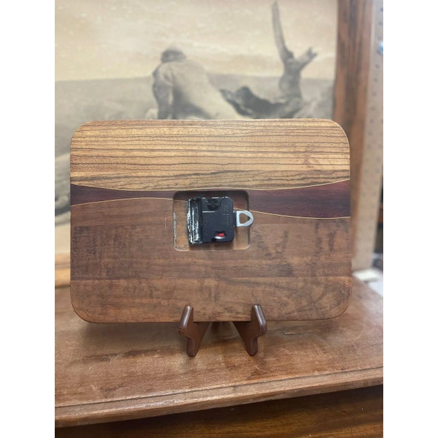 Vintage Mid Century Modern Handmade Wooden Clock For Sale In Seattle - Image 6 of 6