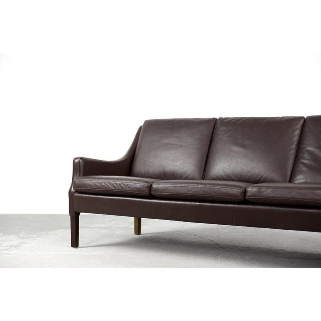 3-Seater Chocolate Leather Sofa, 1960s For Sale - Image 15 of 18