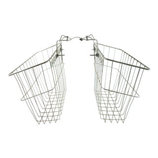 20th Century Industrial Metal Bicycle Basket For Sale