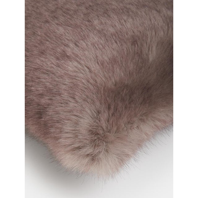 Contemporary Grey Rectangular Faux Fur Cushion by Villa Como For Sale - Image 3 of 4