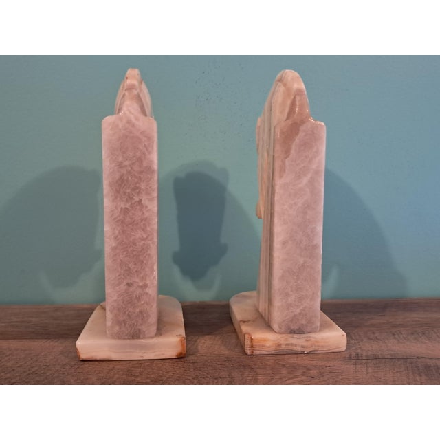 1970s Carved Marble Horsehead Bookends With Marble Base For Sale In Minneapolis - Image 6 of 14