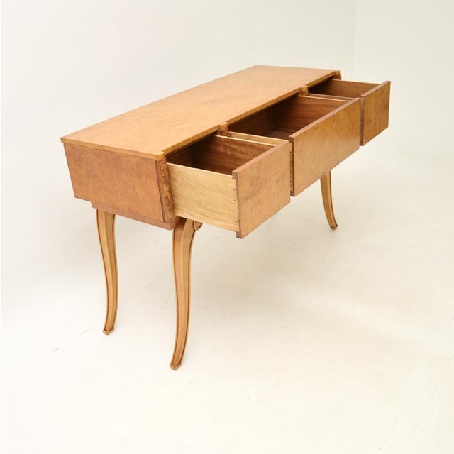 Art Deco Burr Walnut Console Table attributed to Hille, 1920s For Sale - Image 4 of 10