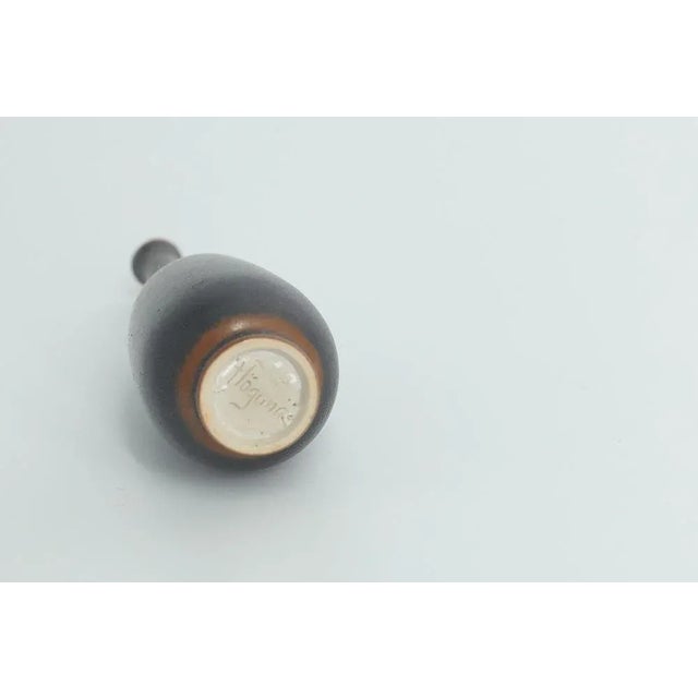 Mid-Century Modern Small Mid-Century Scandinavian Modern Collectible Wenge Stoneware Vases by John Andersson for Höganäs Ceramics, 1950s, Set of 2 For Sale - Image 3 of 6