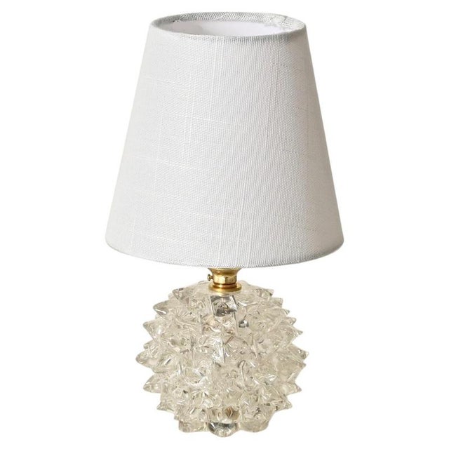 Round Rostrato Murano Glass and Brass Table Lamp from Barovier & Toso, Italy, 1940s For Sale - Image 14 of 14