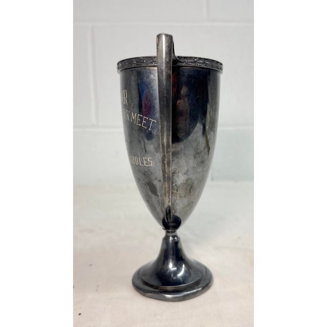 Silver Antique 1928 Manchester 220 Yds Low Hurdle Track Meet Silverplate Trophy Award For Sale - Image 8 of 10