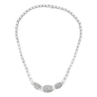 5.8 Carat VS/G Quality Diamond 18 Karat White Gold Necklace Bridal Estate For Sale