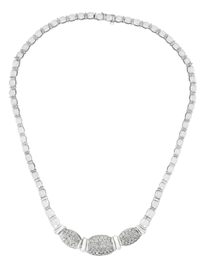 5.8 Carat VS/G Quality Diamond 18 Karat White Gold Necklace Bridal Estate