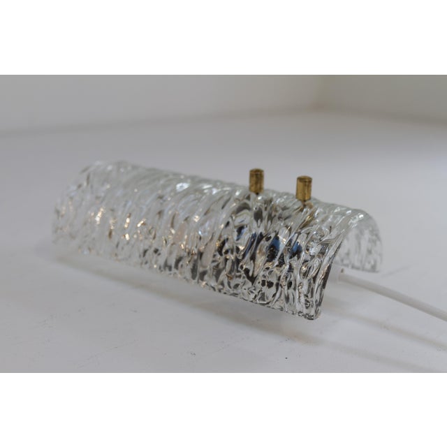 Mid-Century Modern Mid-Century Swedish Glass and Brass Sconce attributed to Carl Fagerlund for Orrefors, 1960s For Sale - Image 3 of 15