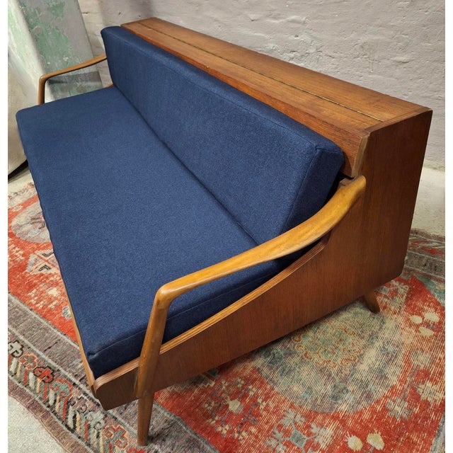 Danish Teak Convertible Daybed Sofa with Backrest Compartment, 1960s For Sale - Image 10 of 11