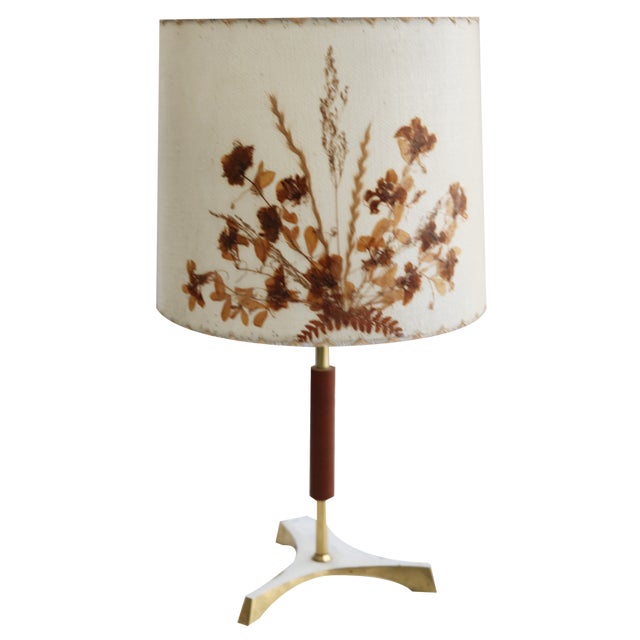 Teak & Brass Crow Foot Tripod Table Lamp Lamp in Teak from Kalmar, 1960s For Sale