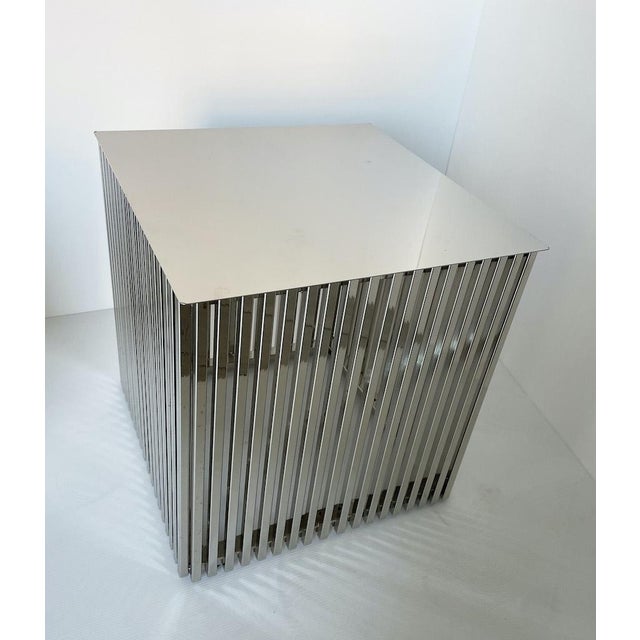 1970s Cubic Tables in Chromed Metal, 1970s, Set of 2 For Sale - Image 5 of 8