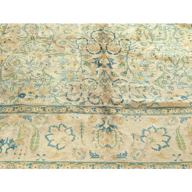 Persian Antique Persian Tabriz Handmade Wool Carpet For Sale - Image 3 of 5
