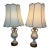 White Porcelain With Gold Swirls Table Lamps, Pair For Sale