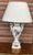 Swan Neck Porcelain Table Lamp with Fabric Shade from Gerold Tettau, 1950s, in Very Good conditions. Designed 1950 to 1959...