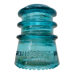 Vintage Hemingray 10 Teal or Aqua Glass Insulator