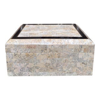 Modern Maitland Smith Travertine Marble Jewelry Box For Sale