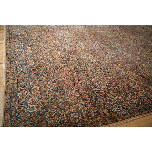 Vintage Distressed Kerman Carpet 9'2" X 12'3" For Sale - Image 9 of 10
