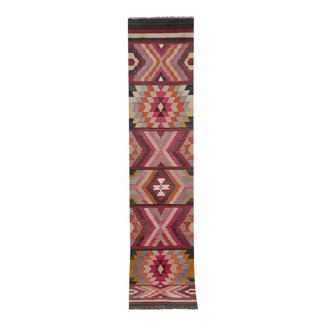 Turkish Pink Kilim Runner 2'6'' X 12'4'' For Sale