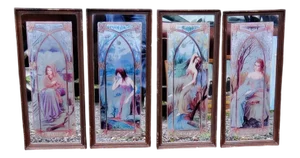 Four Seasons Silkscreen Mirrors, 1970, Set of 4