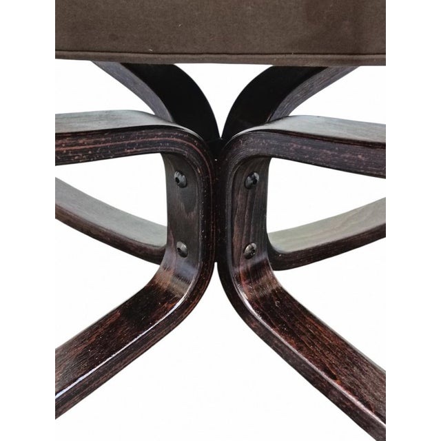 Wood Viking Armchair in Poltrona Frau Leather by Sigurd Ressell for Vatne, Norway, 1980s For Sale - Image 7 of 13