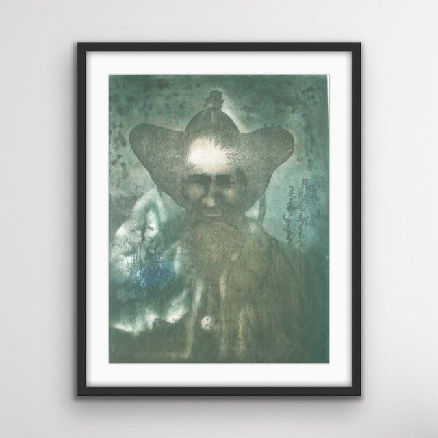 Gray Rafal Strent, An Old Mongolian, Etching on Paper, 1986 For Sale - Image 8 of 10