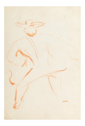 Knight Shape - Original Pastel Drawing by French Master Early 20th Century Early 20th Century