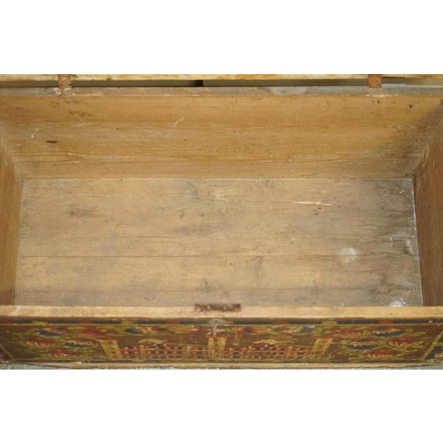 Romanian Blanket Chest with Church Painting, 1880s For Sale - Image 16 of 18