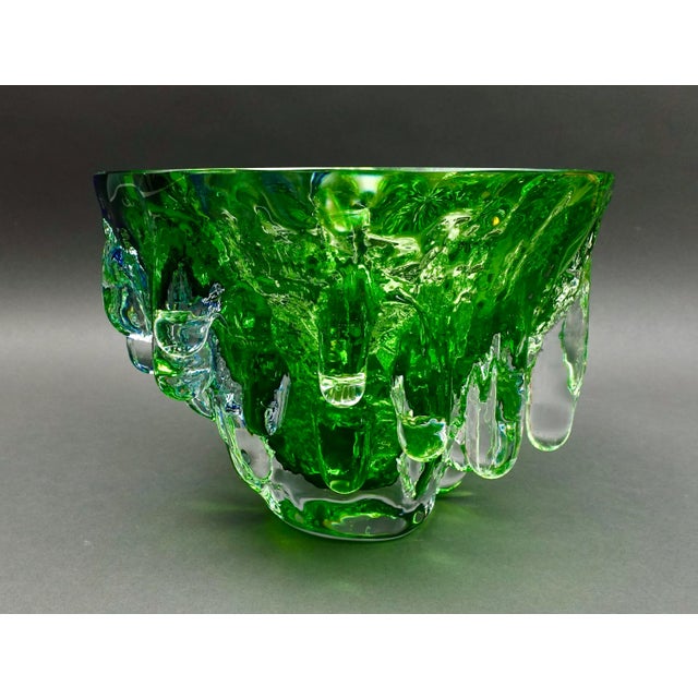 Mid-Century Modern Vintage Kosta Boda Göran Wärff Signed Polar Art Glass Centerpiece Bowl For Sale - Image 3 of 9