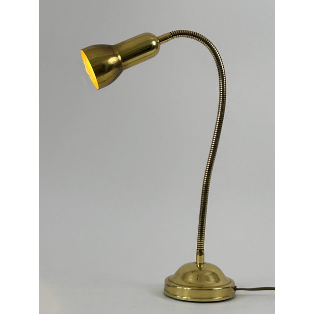 Mid-Century Modern Gooseneck Brass Table Lamp, Germany, 1970s For Sale - Image 14 of 18