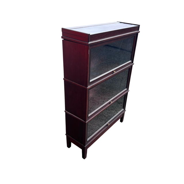 Traditional Mid 20th Century Hale 3 Section Mahogany Barrister Bookcase For Sale - Image 3 of 13