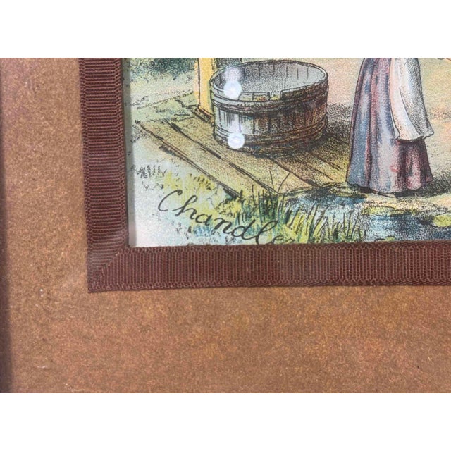 Antique William H. Chandler Original Period Print Her First Love Letter Rural Village Scene Framed DESCRIPTION Original...