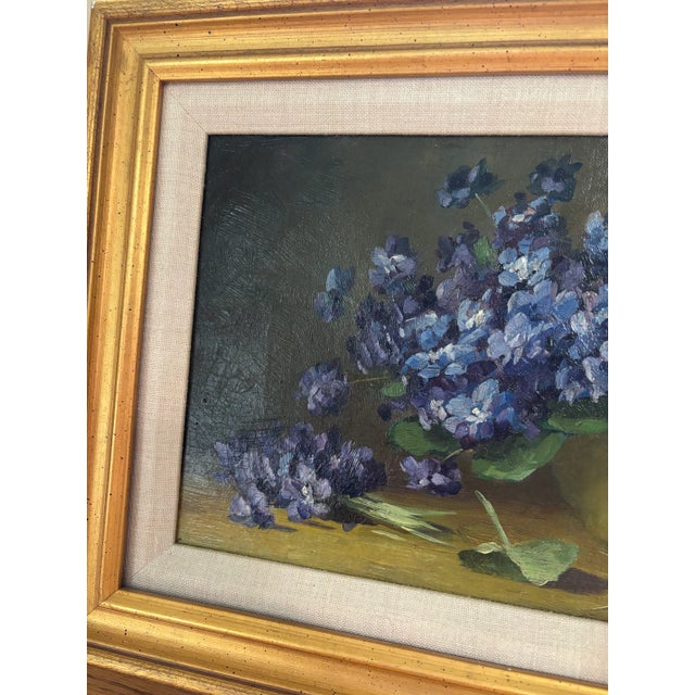 G.W. Seavey Framed Original Oil Painting Still Life Floral For Sale - Image 4 of 5