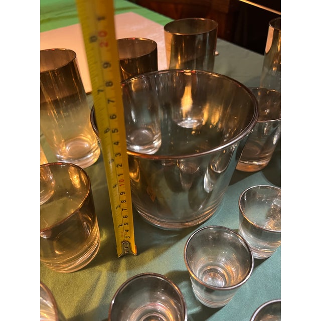 1970s Collection of Dorothy Thorpe Silver Fade Glassware Set - 18 pcs For Sale In Atlanta - Image 6 of 12