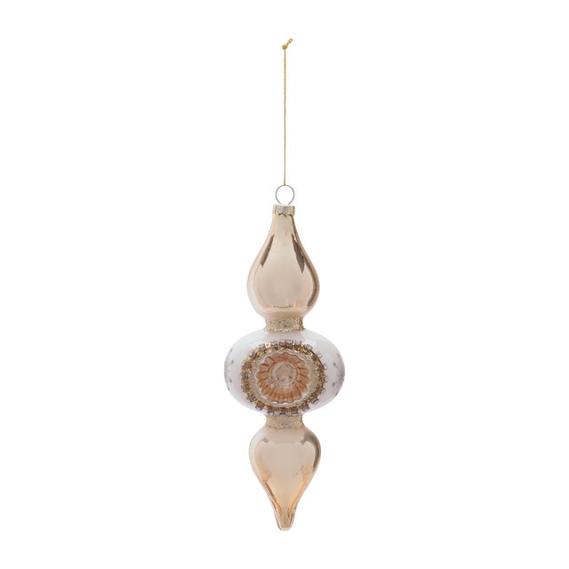 Kenneth Ludwig Chicago Glass Finial Reflector Ornament Set of 12 For Sale - Image 4 of 4