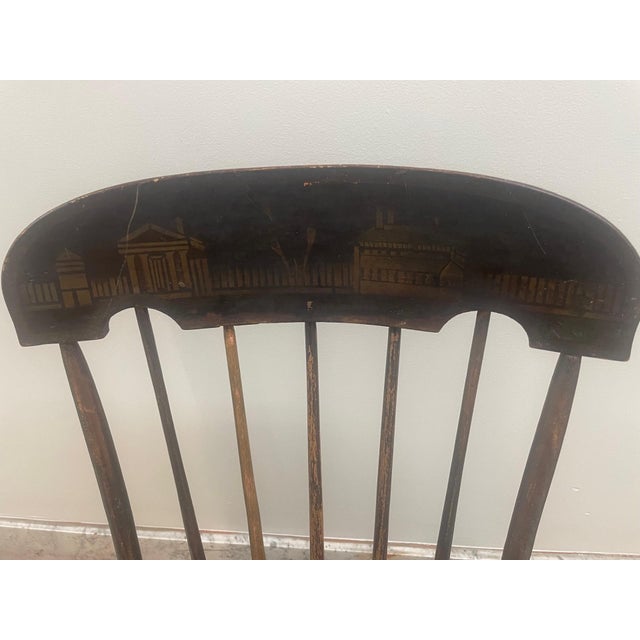 Rare Early 19th Century American Windsor "Nursing" Rocker – Hand-Painted Folk Art For Sale In Boston - Image 6 of 10