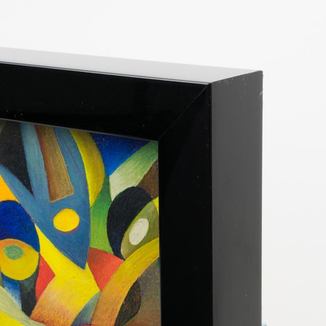 Wood "Twist" Colorful Abstract Post-Cubist Oil Painting by A. Rigollot For Sale - Image 7 of 13