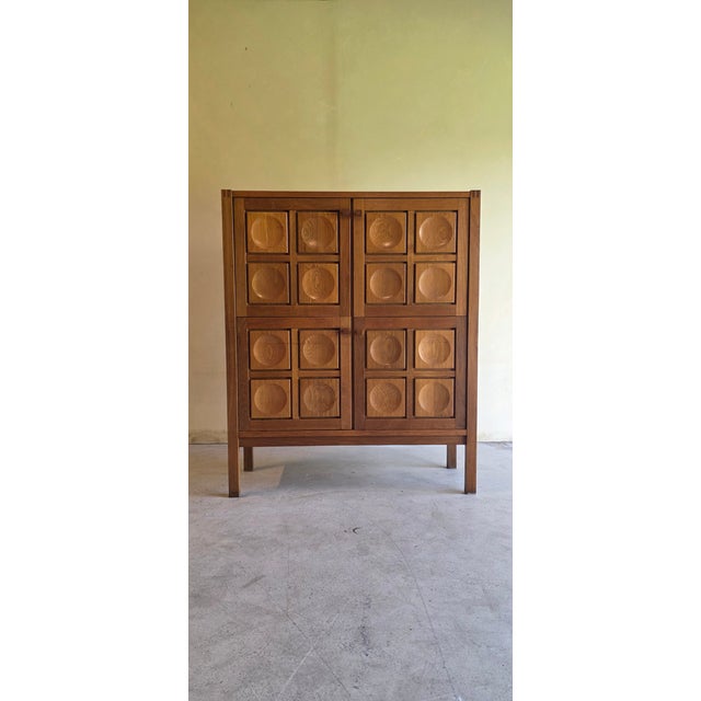 Brutalist Bar Cabinet in Oak, 1970s For Sale - Image 14 of 15