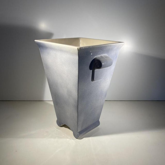 Industrial Art Deco Ceramic Vase with Handles by Jean Luce for Villeroy & Boch, Luxembourg, 1930s For Sale - Image 3 of 9