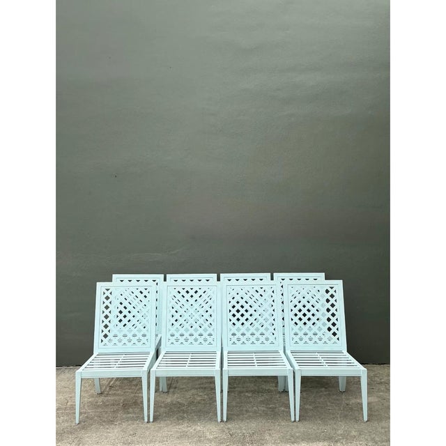 Late 20th Century Vintage McKinnon and Harris Trellis Dining Chairs - Set of Eight For Sale - Image 5 of 13