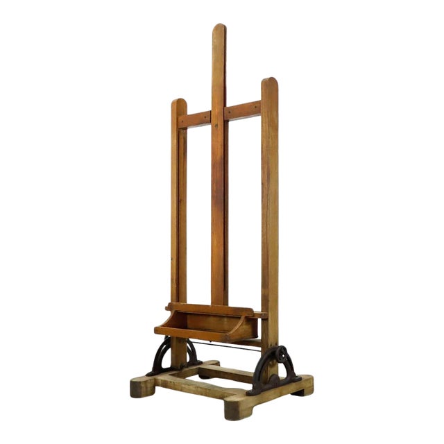 Mexican Early 1950 Wood Adjustable Artist Easel For Sale