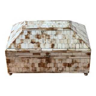 Maitland-Smith Tessellated Bone & Horn Large Jewelry Box For Sale