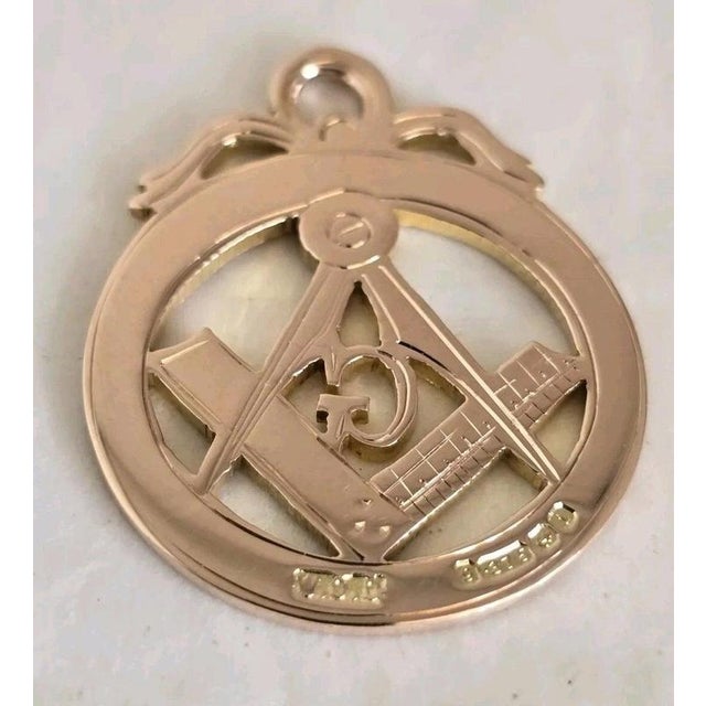 Davis 9ct Rose Gold Masonic Fob Pendant by William Oakley, 1908 For Sale - Image 12 of 18
