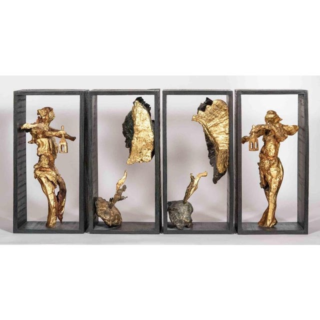 Contemporary Lorenzo Servalli, Diogenes Sculpture, 1998, Bronze with Gold Leaf For Sale - Image 3 of 5