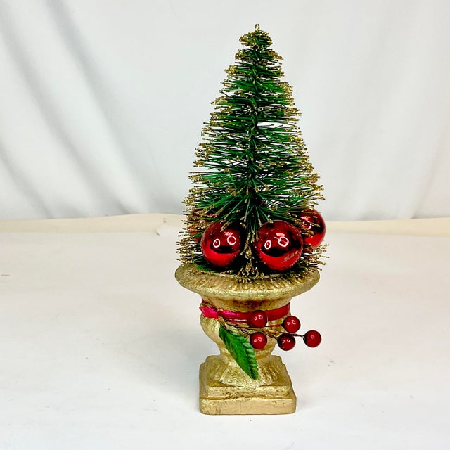 1960s 1960s Vintage Boho Chic Hollywood Regency Bottle Brush Christmas Tree For Sale - Image 5 of 8
