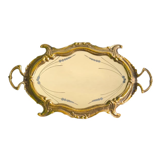 1950s Louis XV-style French Bronze Tray With a Design For Sale