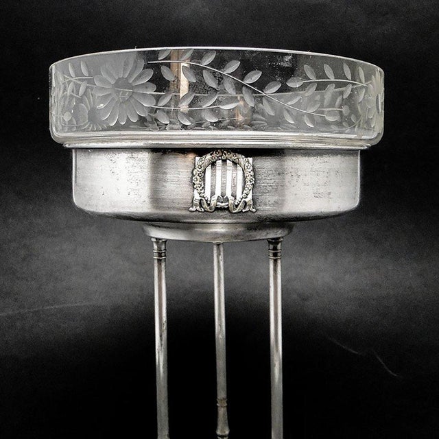 Art Nouveau Column Platter from Argentor, Austro-Hungary, 1900s For Sale - Image 4 of 7