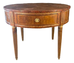 18th Century French Inlaid Walnut Gueridon Entryway Table or Accent Table