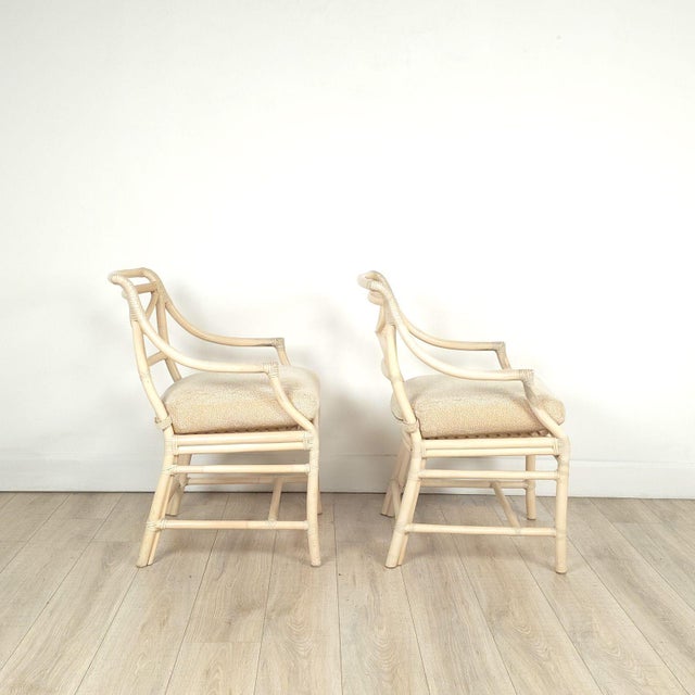 Pair of Vintage McGuire Armchairs, Circa 1980. Two Pairs Available For Sale In San Francisco - Image 6 of 12