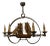 Mid-Century Wrought Iron Six-Light Chandelier with Ship, France, 1970s For Sale