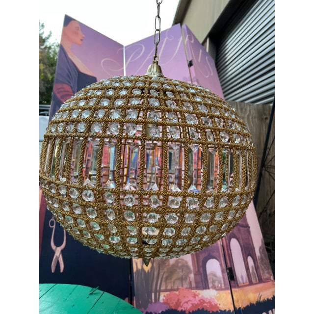 1970s Gold Sphere Pendant For Sale In Atlanta - Image 6 of 8